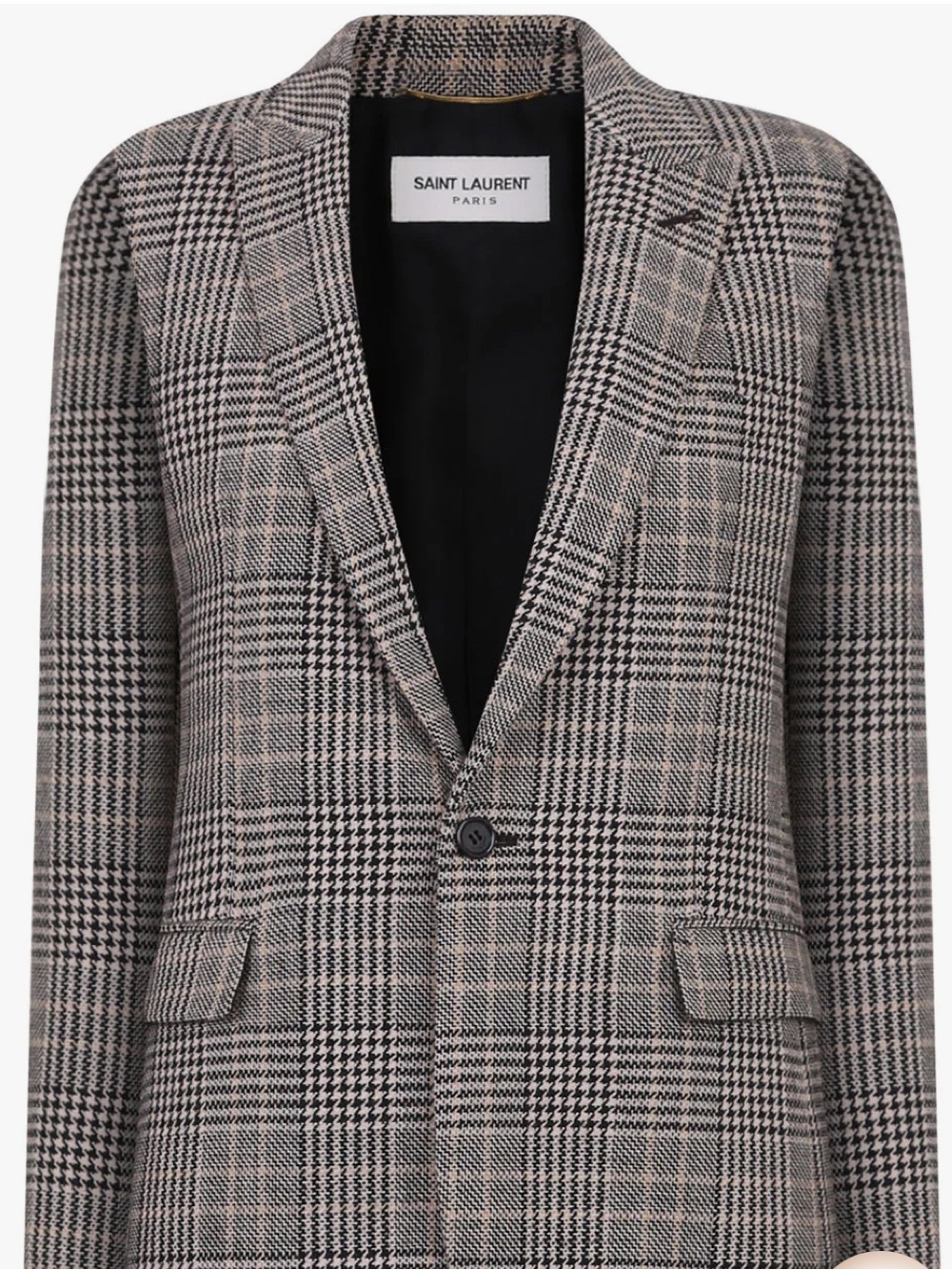 Saint Laurent Glen PRINCE OF WALES CHECK BLAZER | BEIGE